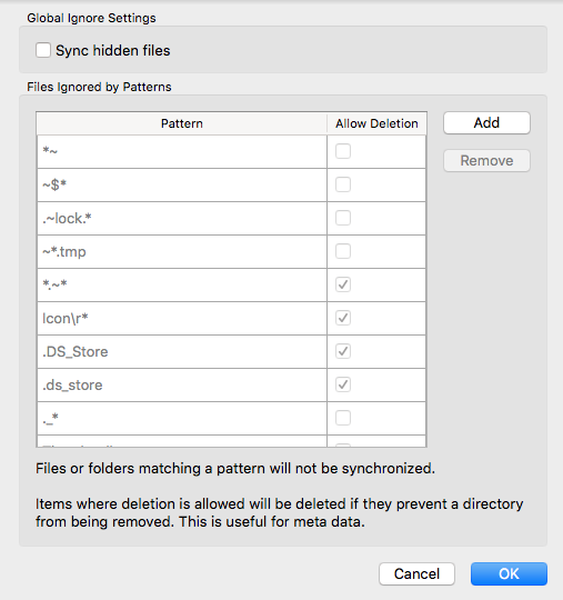 Ignore list what does the allow deletion mean? (I do not understand